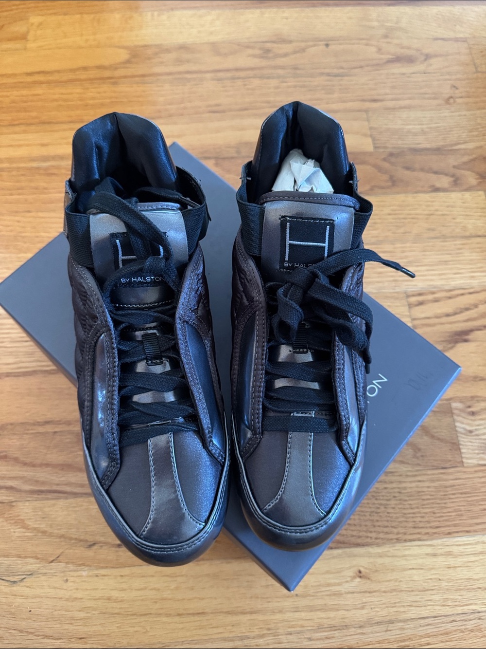 H by Halston Men's Black and Gray High-Top Sneakers